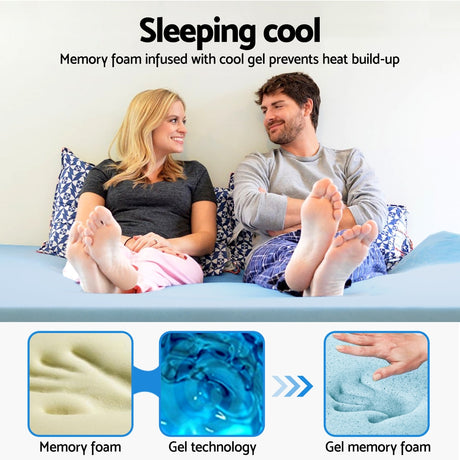 Giselle Bedding 5cm Cool Gel Memory Foam Topper — King Single — Allure Home Collections