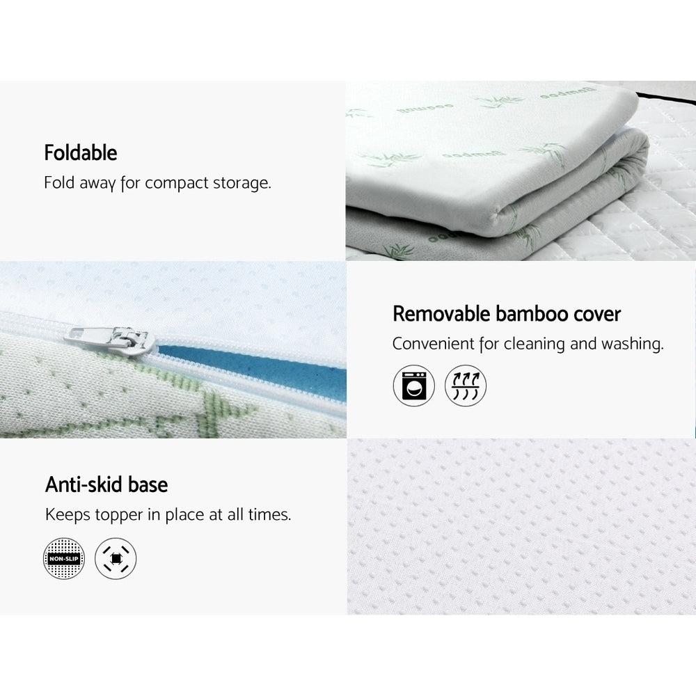Giselle Bedding 5cm Cool Gel Memory Foam Topper — Single, Pressure Relief — Allure Home Collections