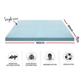 Giselle Bedding 8cm Cool Gel Memory Foam Topper — Single, Pressure and Joint Relief — Allure Home Collections