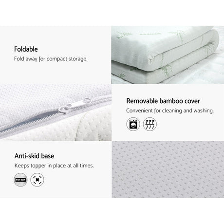 Giselle Bedding 8cm Cool Gel Memory Foam Topper — Single, Pressure and Joint Relief — Allure Home Collections