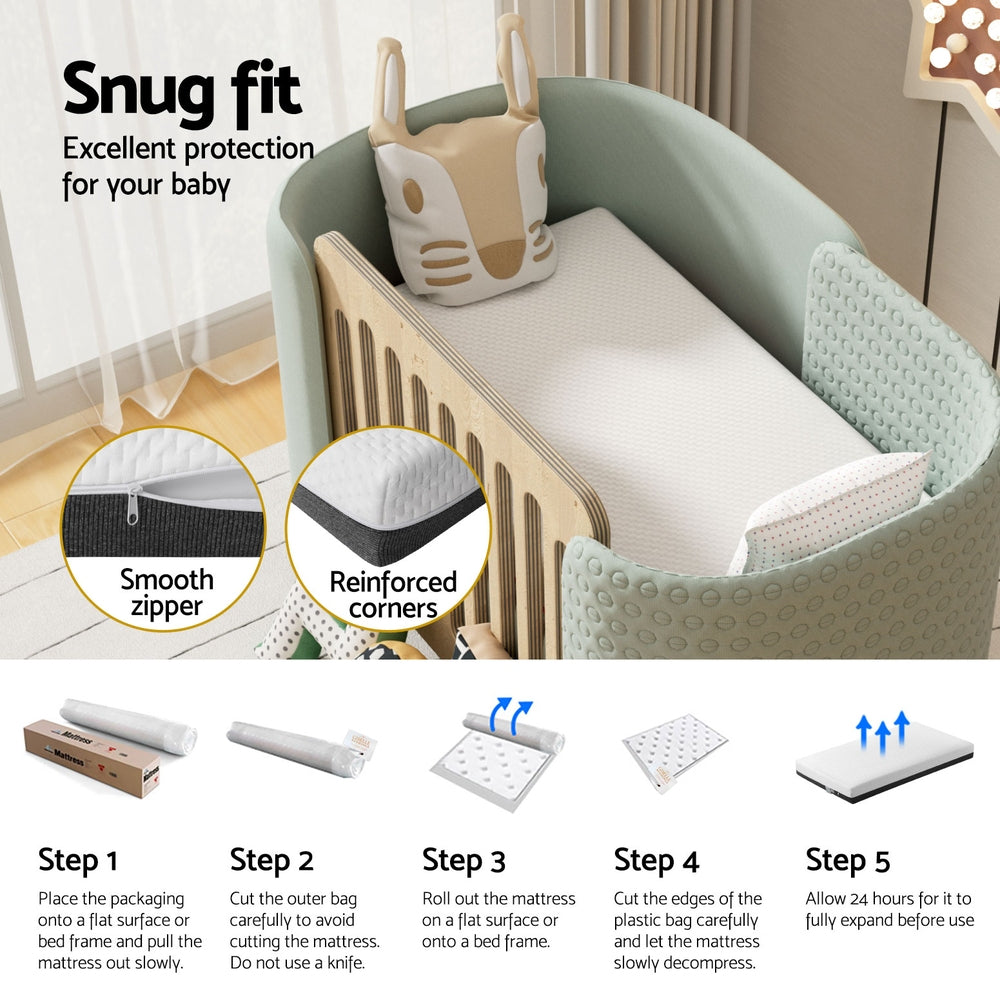Baby Cot Mattress with Cool Gel Memory Foam, 13cm