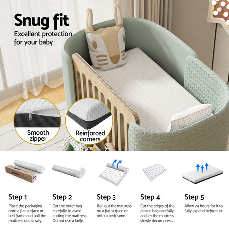 Baby Cot Mattress with Cool Gel Memory Foam, 13cm