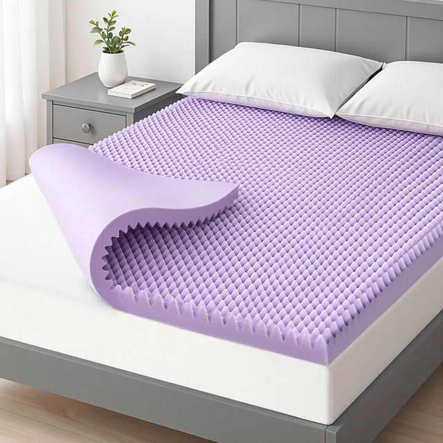 Giselle 5cm Lavender-Infused Egg Crate Memory Foam Topper — Double — Allure Home Collections