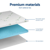 Giselle 8cm Cool Gel Egg Crate Memory Foam Topper — Double, Bamboo Cover — Allure Home Collections