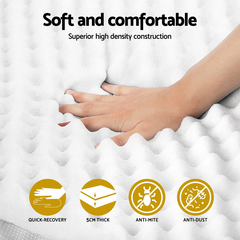 Giselle Bedding 5cm Egg Crate Memory Foam Topper — King Single — Allure Home Collections