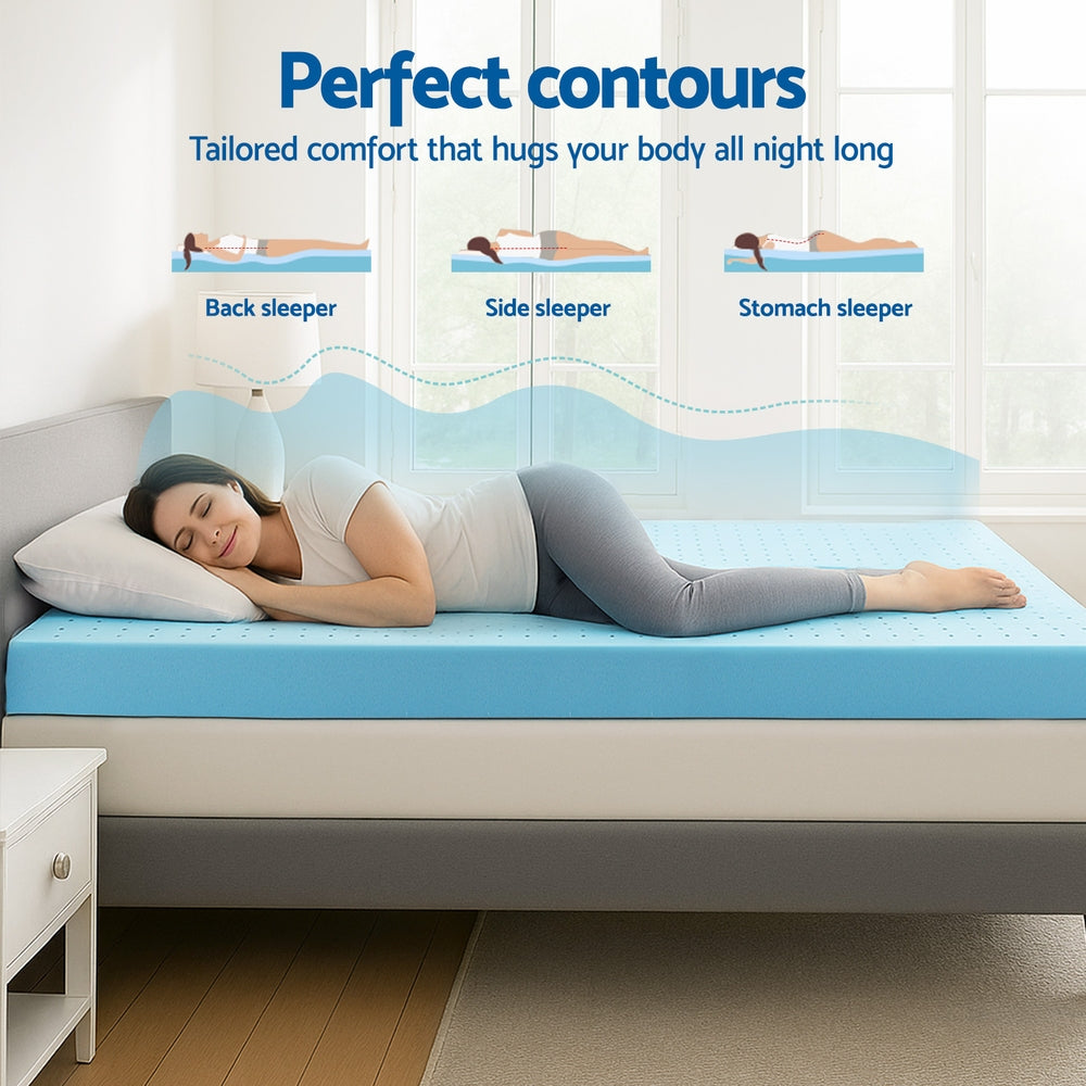 Giselle 12cm Ventilated Cool Gel Memory Foam Mattress Topper — 1000+ Support Points — Allure Home Collections