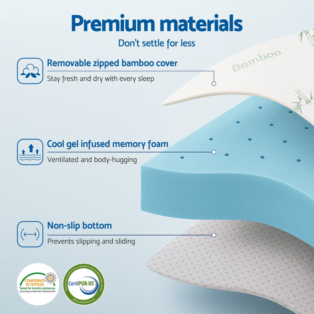 Giselle 12cm Ventilated Cool Gel Memory Foam Mattress Topper — 1000+ Support Points — Allure Home Collections
