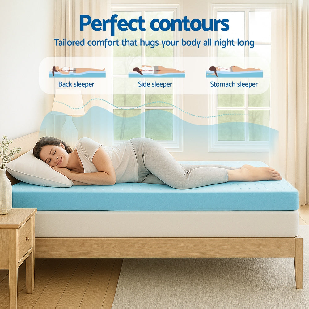 Giselle 12cm Ventilated Cool Gel Memory Foam Topper — King Single — Allure Home Collections