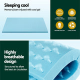 Giselle Bedding 5cm Ventilated Cool Gel Memory Foam Topper — King Single — Allure Home Collections
