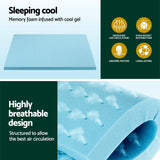 Giselle Bedding 8cm Ventilated Cool Gel Memory Foam Topper — Queen — Allure Home Collections