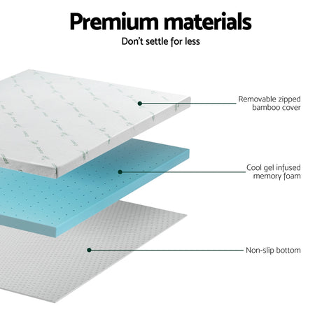 Giselle Bedding 8cm Ventilated Cool Gel Memory Foam Topper — Queen — Allure Home Collections