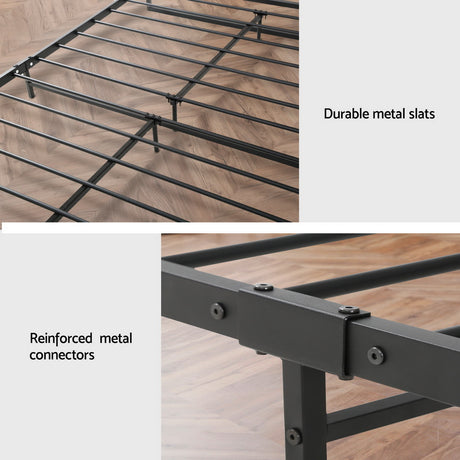 Artiss DANE king bed frame from foot end — Allure Home Collections