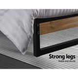 Artiss DANE metal bed frame base and slat detail — Allure Home Collections