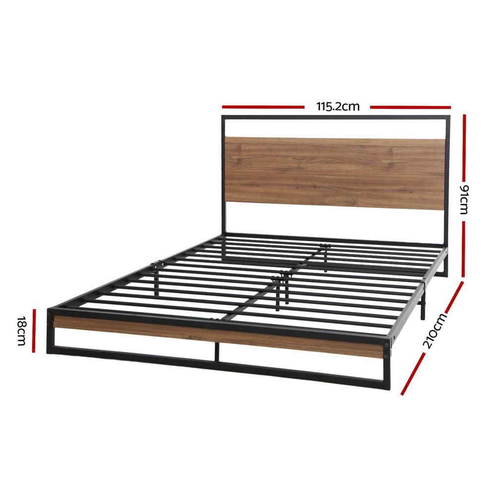 Artiss DANE king single metal bed frame side profile — Allure Home Collections