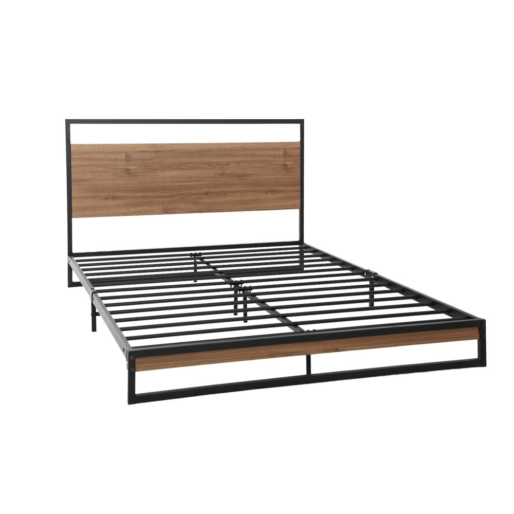 Artiss DANE king single black metal bed frame showing 300kg capacity — Allure Home Collections