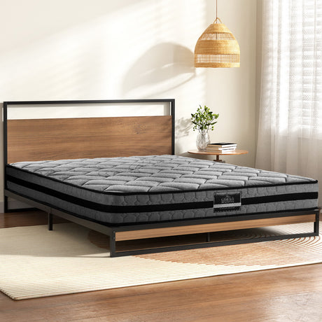 Artiss DANE double metal bed frame with Giselle mattress bundle — full view — Allure Home Collections