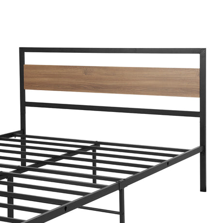 Artiss DREW double metal platform bed frame side profile showing 28.5cm clearance — Allure Home Collections