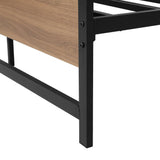 Artiss DREW black metal double bed frame styled in bedroom — Allure Home Collections
