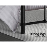 Artiss LEO black metal bed frame metal tube slat base detail — Allure Home Collections