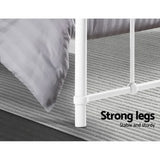 Artiss LEO white metal double bed frame showing powder-coated finish — Allure Home Collections