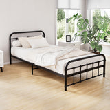 Artiss LEO king single metal bed frame in black country-style design — Allure Home Collections