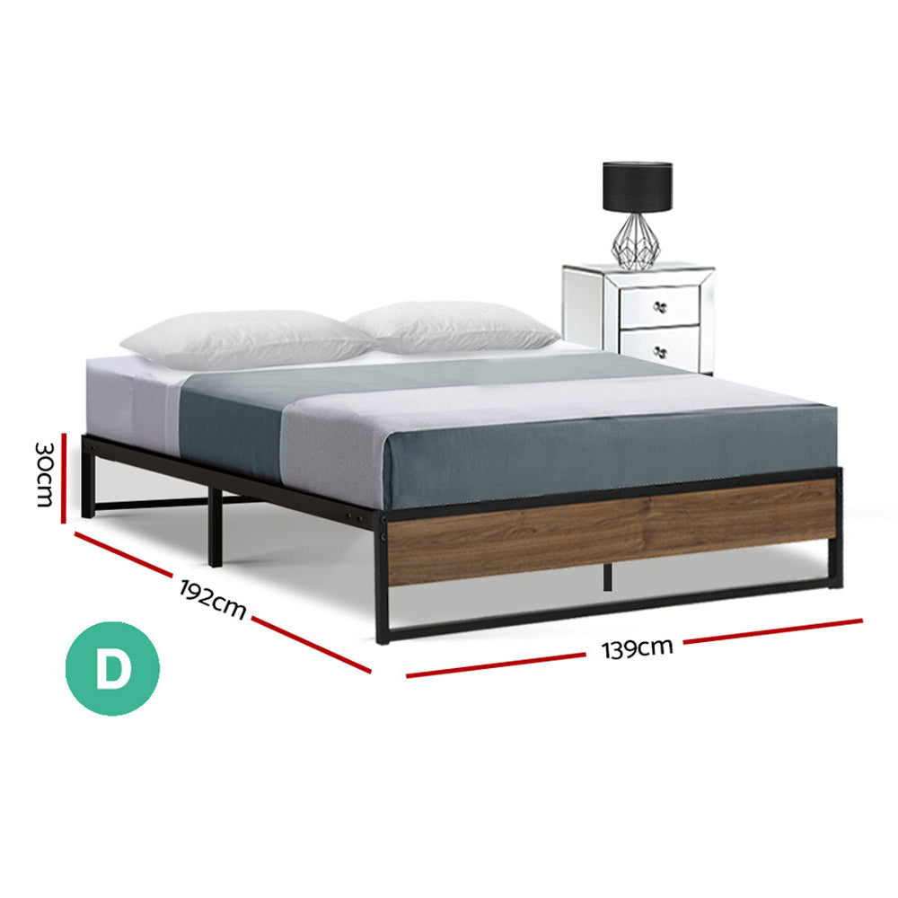 Vercelli Double Metal Bed Frame, Black