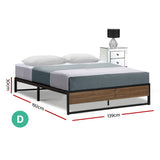 Vercelli Double Metal Bed Frame, Black