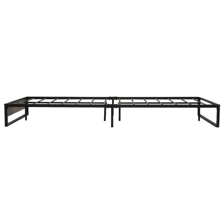 Artiss OSLO double metal bed frame close-up showing steel and dark MDF detail — Allure Home Collections
