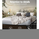 Artiss OSLO double metal bed frame side profile showing 30cm height — Allure Home Collections