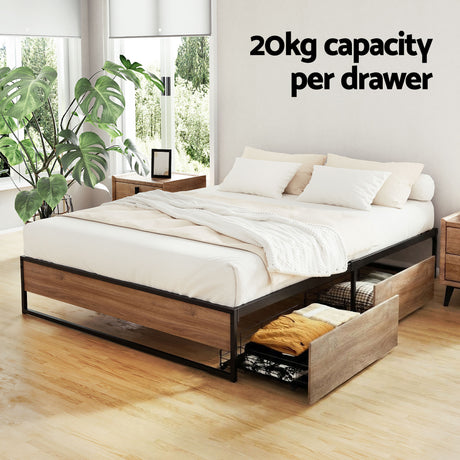 Vercelli Double Metal Bed Frame, Black