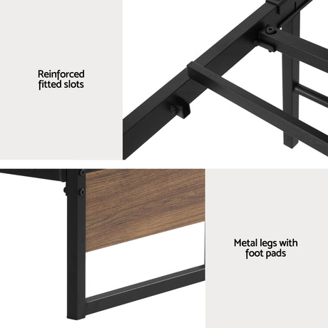 Vercelli King Single Metal Bed Frame, Black