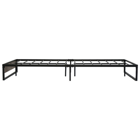 Artiss OSLO queen metal bed frame side profile showing 30cm height — Allure Home Collections