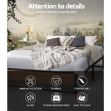 Artiss OSLO industrial metal bed frame styled in bedroom — Allure Home Collections
