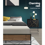 Artiss OSLO queen metal bed frame from foot end — Allure Home Collections