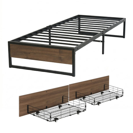 Vercelli Single Metal Bed Frame, Black