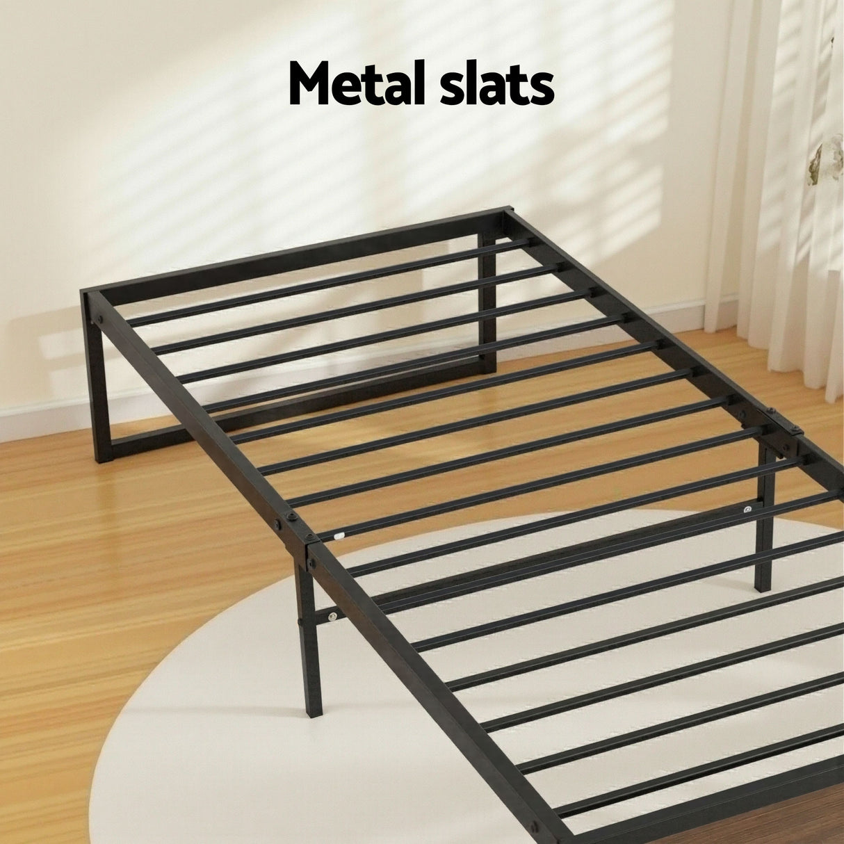 Vercelli Single Metal Bed Frame, Black