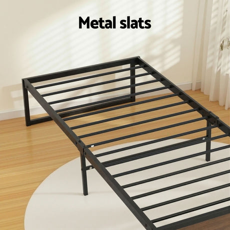 Vercelli Single Metal Bed Frame, Black