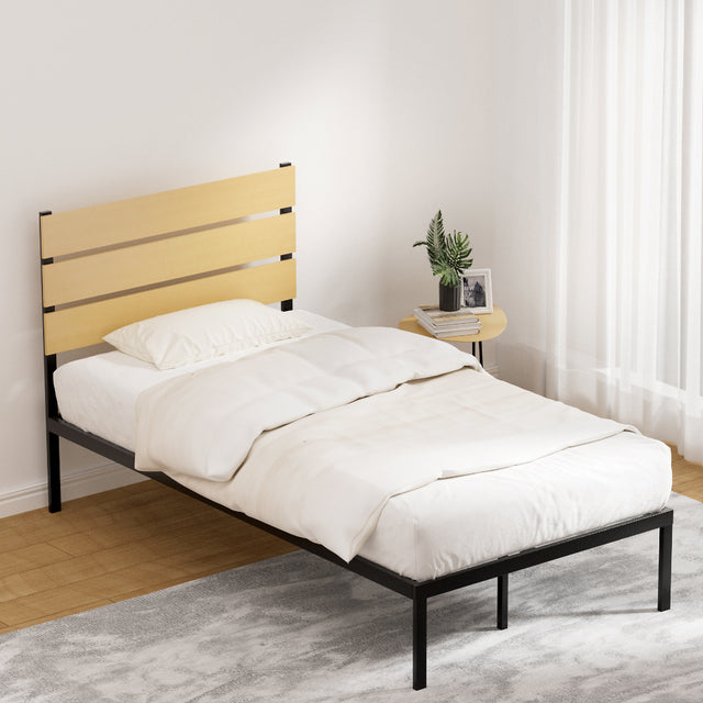 Artiss PAULA king single metal base bed frame — full view — Allure Home Collections