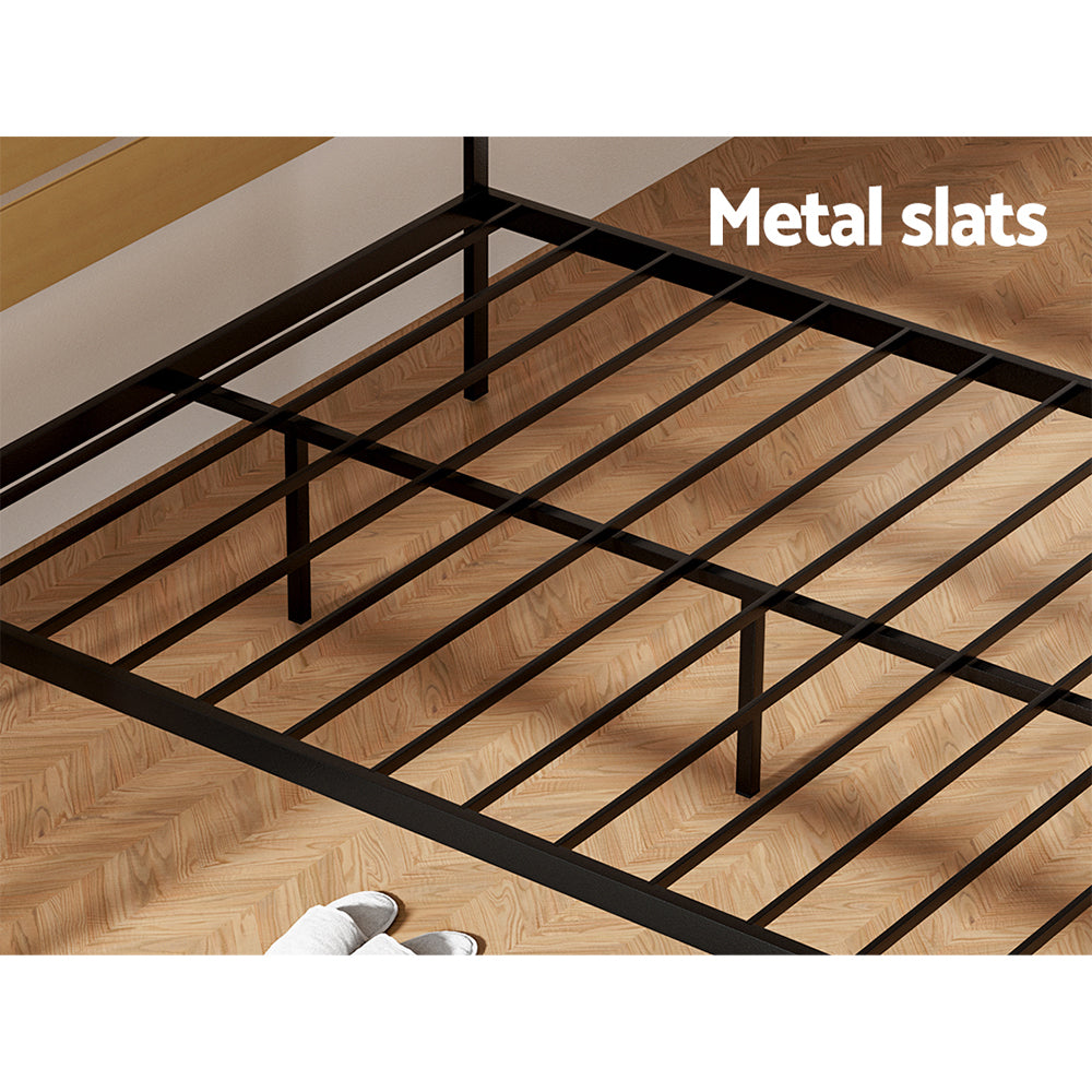 Artiss PAULA queen metal platform bed frame side profile — Allure Home Collections