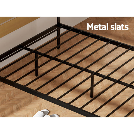 Artiss PAULA queen metal platform bed frame side profile — Allure Home Collections