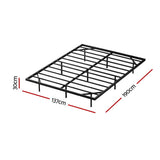 Artiss double floating metal LED bed frame side profile showing 26cm clearance — Allure Home Collections