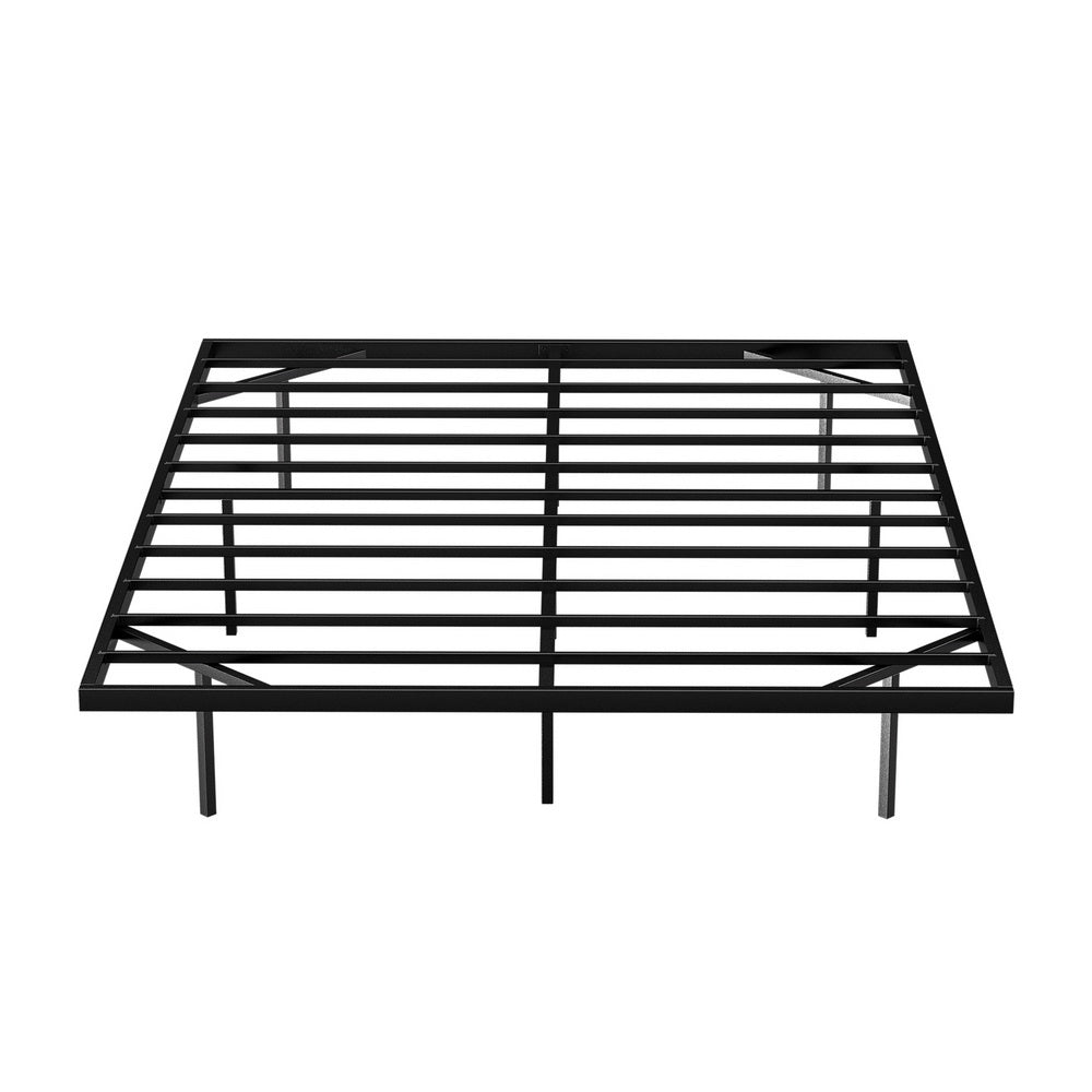Artiss floating double metal LED bed frame styled in contemporary bedroom — Allure Home Collections