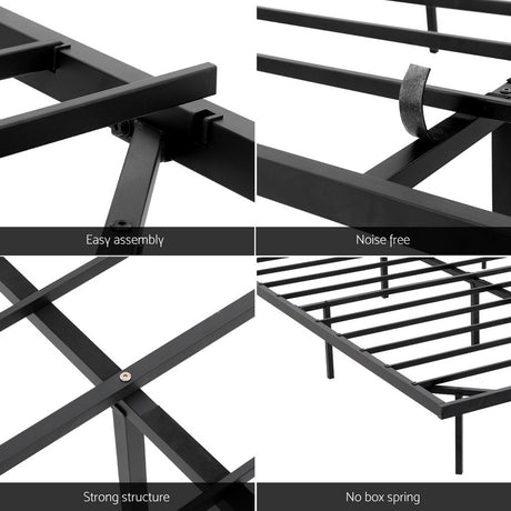Artiss King Bed Frame,Floating Metal Bed Frame with Smart LED Lights - Sturdy Metal Platform Bed Base, Silent Design, Tool-Free Assembly, 300KG Capacity for Home/Hotel/Master Bedroom