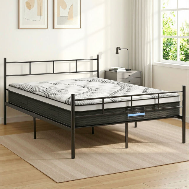 Alessandria Black Double bed frame in a modern bedroom