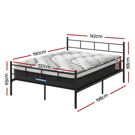 Alessandria Double Metal Bed Frame, Black