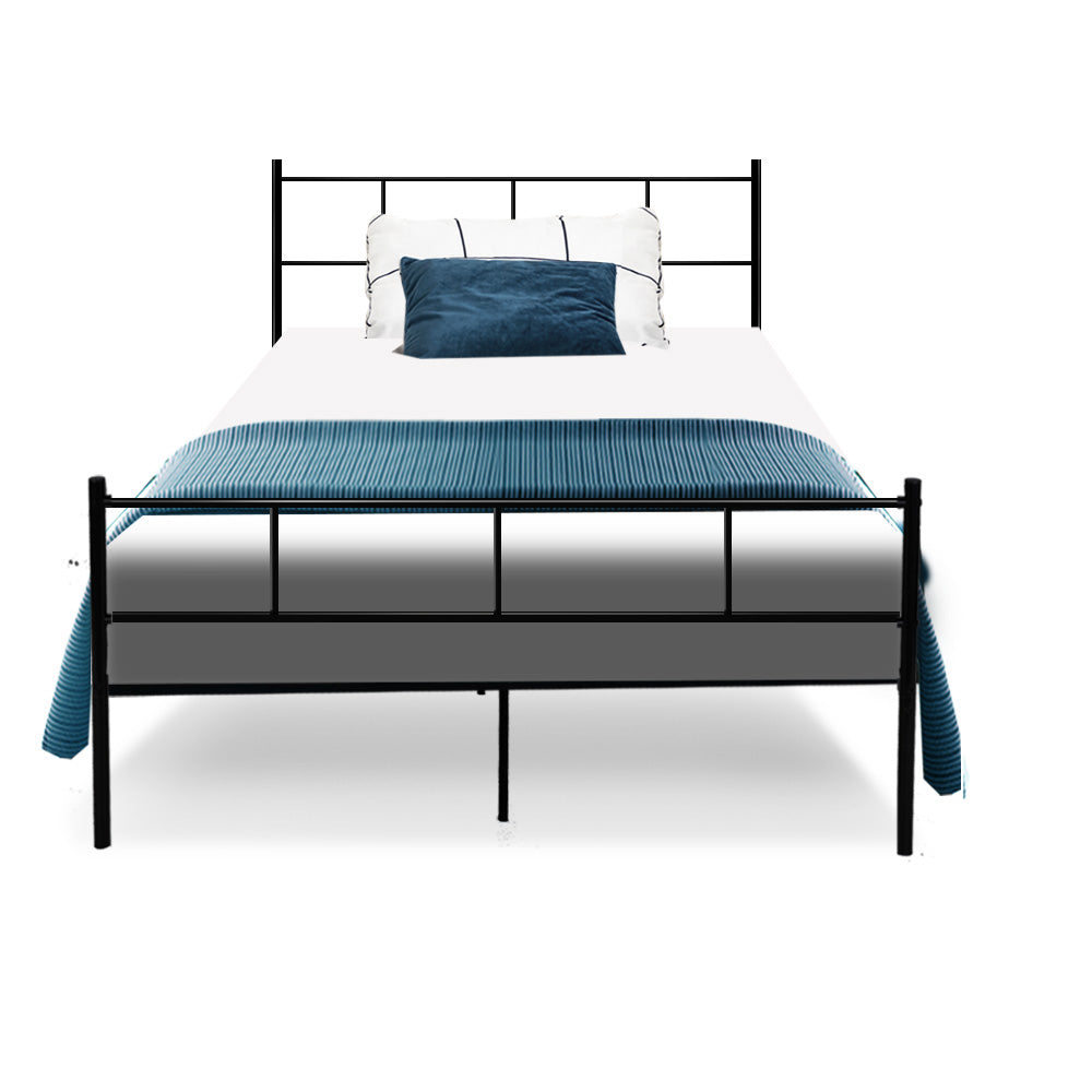 Artiss SOL king single metal bed frame side profile showing 88cm height — Allure Home Collections