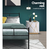 Artiss SOL metal bed frame metal tube slat base detail — Allure Home Collections