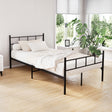 Artiss SOL king single metal bed frame in black — full front view — Allure Home Collections
