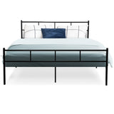 Artiss SOL queen metal bed frame side profile showing 88cm headboard height — Allure Home Collections