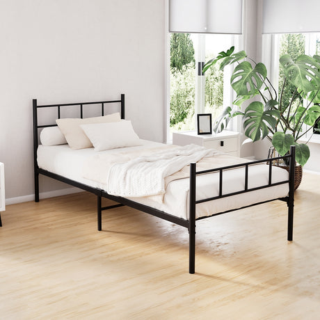 Alessandria Black Single bed frame in a modern bedroom